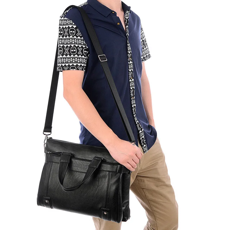 Деловой портфель для мужчин винтажная сумка мессенджер офиса вместительная на