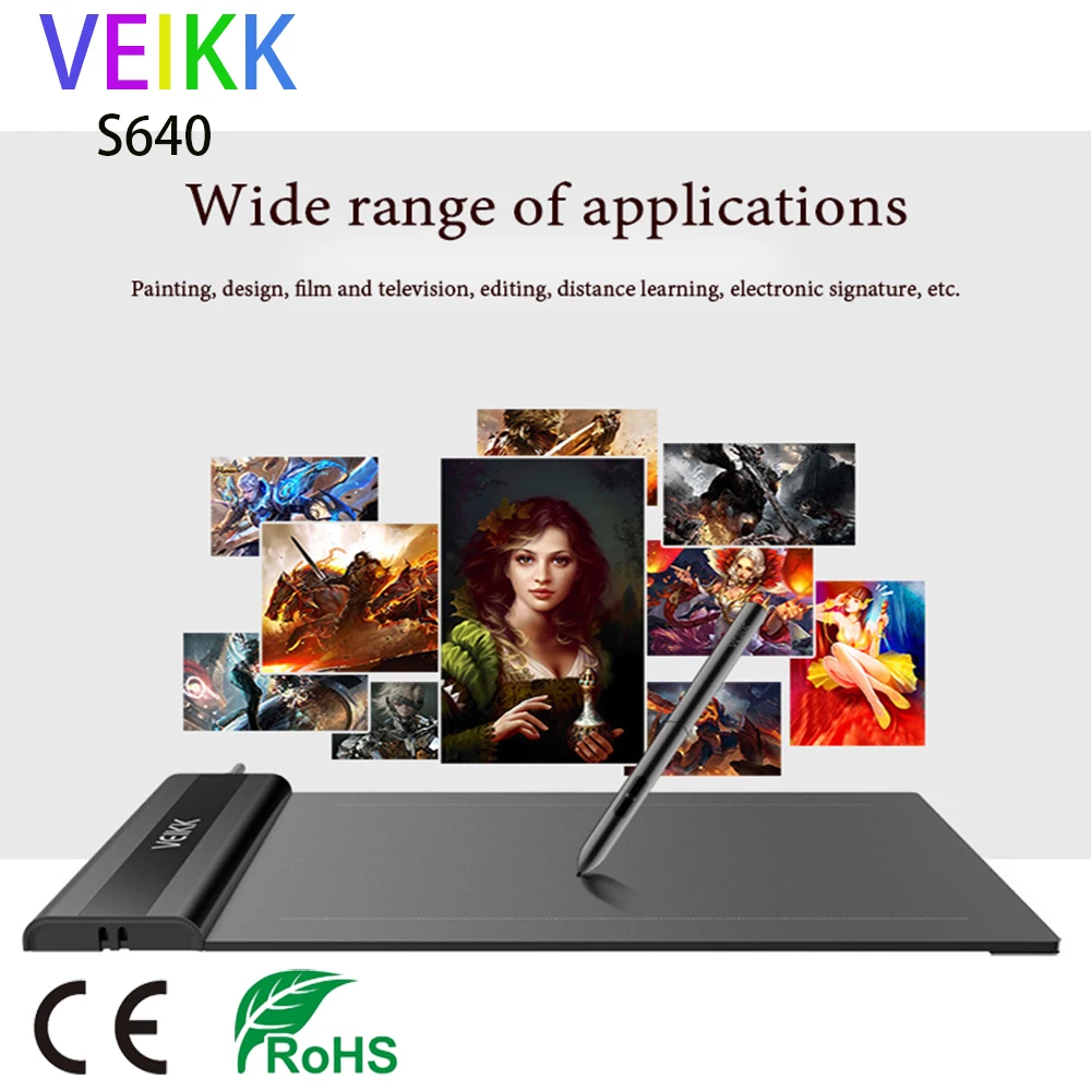 Цифровой планшет графика Рисование планшет Pad w/ручка 8192 уровень 10x" и 6*4" 5080LPI с запасной nib цифровой ручкой