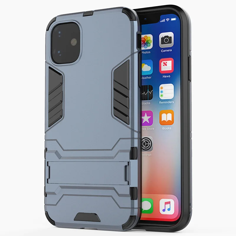 Гибридный противоударный защитный чехол-подставка для телефона для iPhone 11 Pro MAX X XS Max XR 7 8 6 6S Plus 5 5S 5C кронштейн держатель чехол