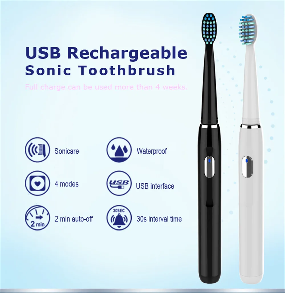 Щетка Зубная Seago звуковая электрическая 4 режима с вибрацией|Электрические