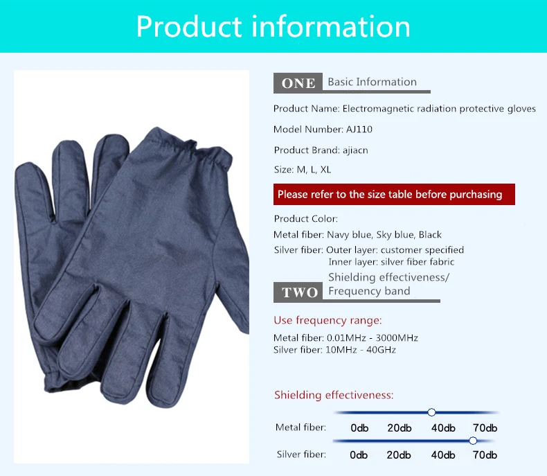 New Arrivals Electromagnetic radiation protective gloves WIFI, mobile phone, computer, TV EMF shielding unisex gloves