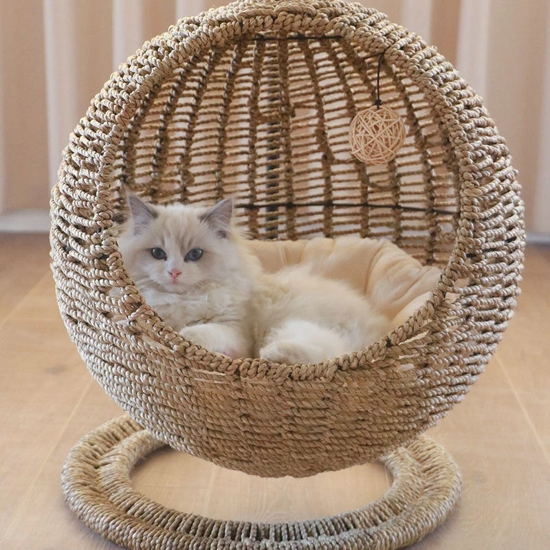 

GY Cat Hammock Hanging Hanging Nest Pet Cat Nest round Semi-Enclosed Open Washable Pet Care Basket