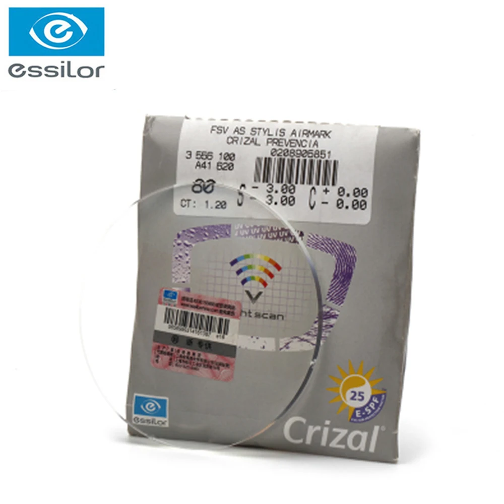 Прозрачные линзы Essilor Crizal для близорукости астигматизма 1 56 60 67 74 Линзы очков по