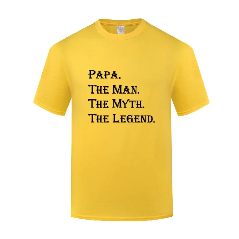 

Funny Papa The Legend Cotton T Shirt Slogans Men Crew Neck Summer Short Sleeve Tshirts Letter Tees