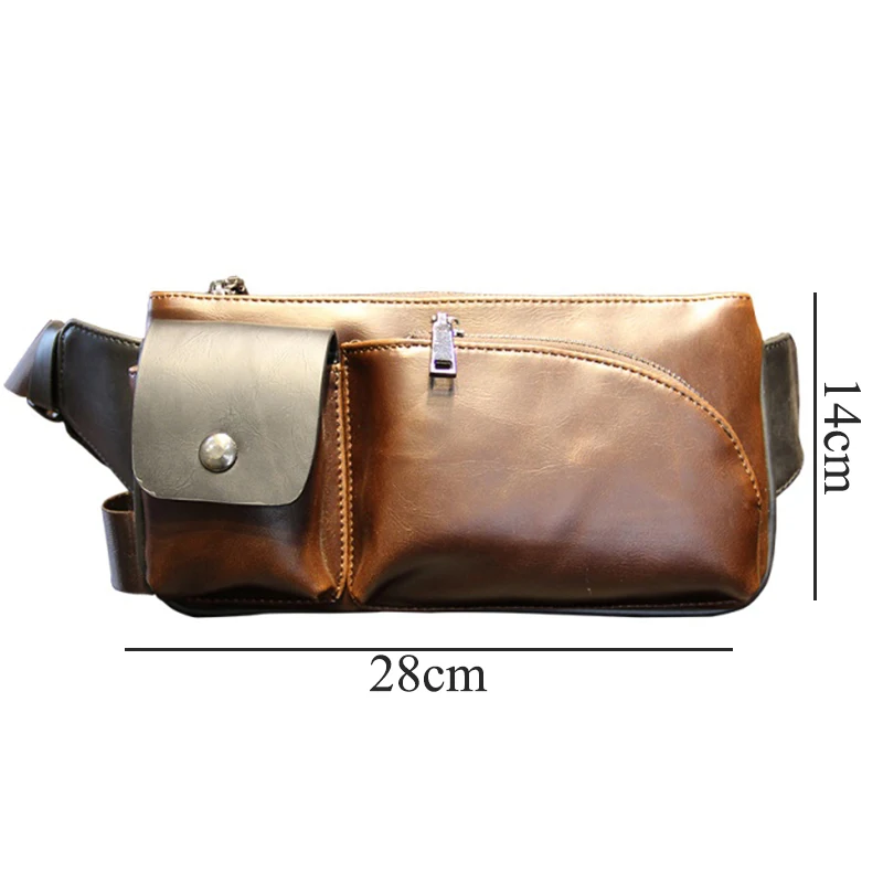 

Waist Pack Men Chest Waterproof Waist Bags Leather High Quality Designer Fanny Pack Belt Bag Male Fashion Phone Pouch 2020
