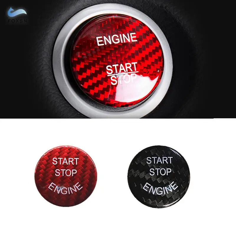 

For BMW E60 E90 E91 E92 E93 E70 F10 F25 F26 F15 F16 Carbon Fiber Engine Start Stop Button Cover Sticker Trim