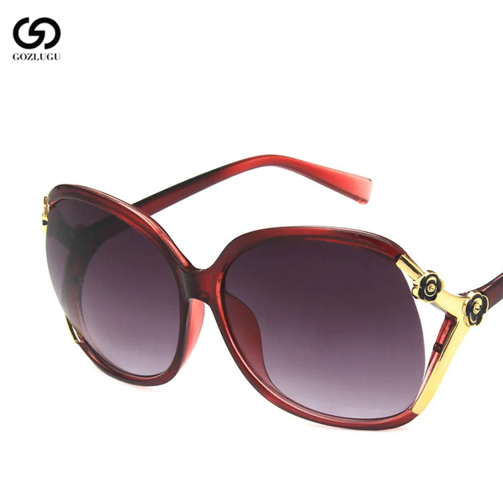 Oversized sunglasses retro big ladies round black GOZLUGU | Аксессуары для одежды