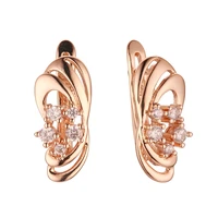 new arrival white cuic zircon earrings 585 gold color office style fashion women jewelry valentines day gift