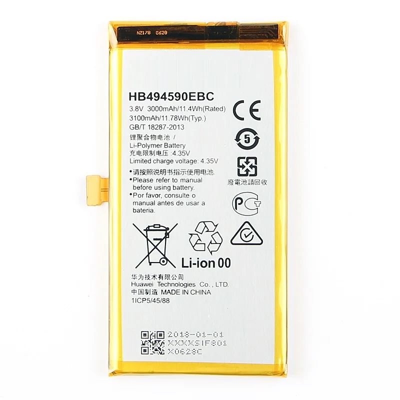 

Для Huawei HB494590EBC аккумуляторная батарея телефона для Huawei Honor 7 Glory PLK-TL01H ATH-AL00 PLK-AL10 3000 мА-ч