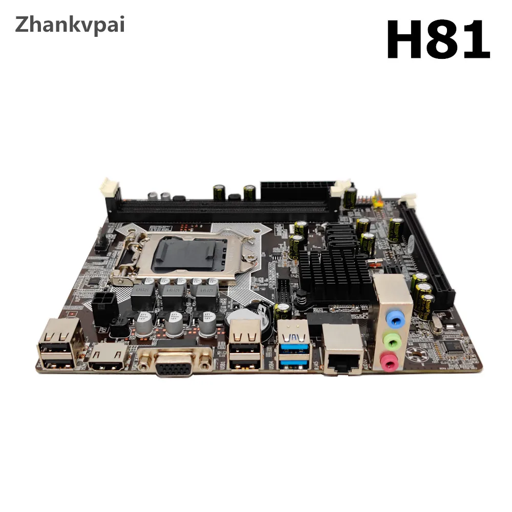 Настольная материнская плата Zhankvpai H81 LGA 1150 с процессором Intel Core i3-4160 двухъядерный