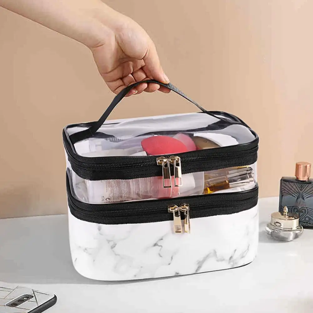 

Косметички, двухслойные дорожные косметички, вместительные водонепроницаемые косметички, Портативный Женский органайзер для косметики