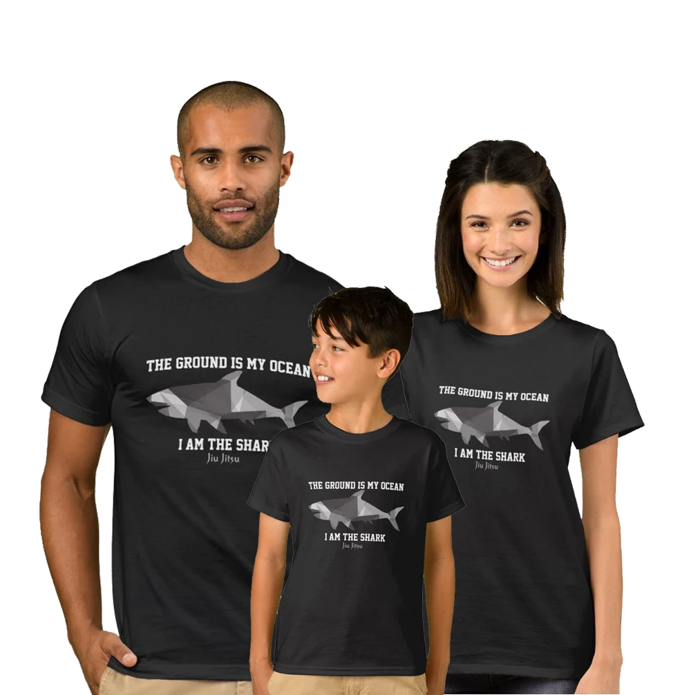 

I Am The Shark Jiu Jitsu Family Matching Outfits Mom and Dad and Children Summer Vacation T- Shirt