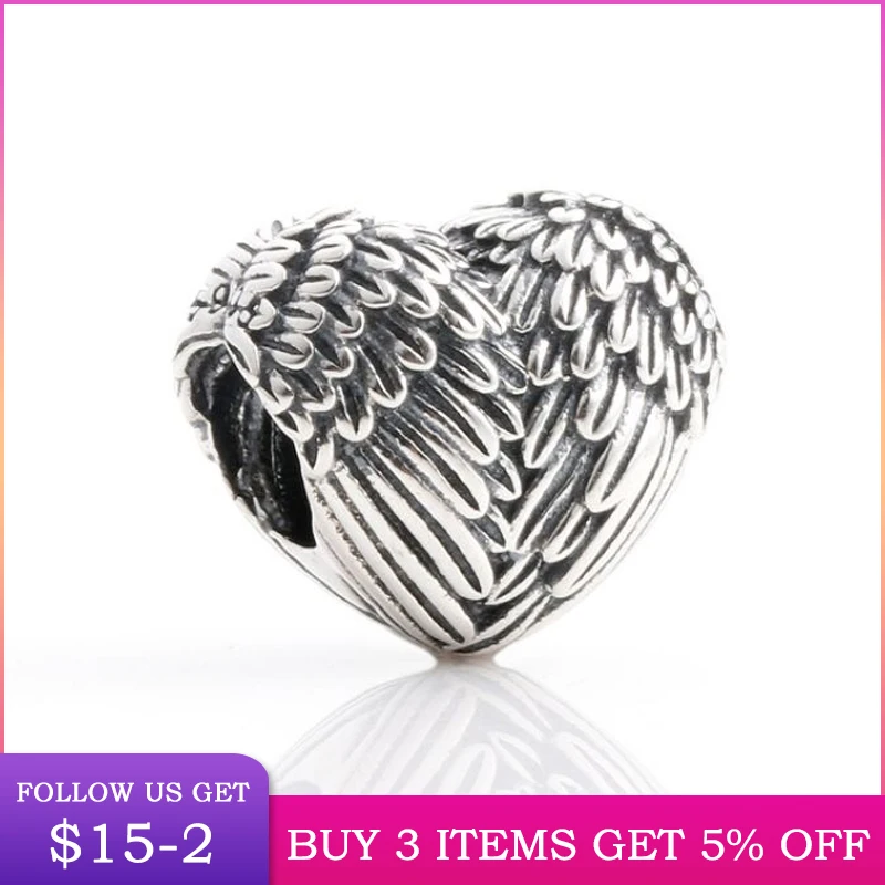 

LByzHan подвеска крыло из натурального серебра 925 пробы с крыльями ангела шармы для оригинальных браслетов DIY женские ювелирные изделия CMC527