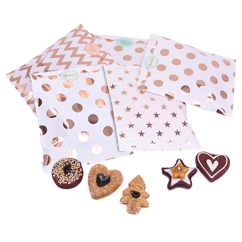 Крафт бумажный мешок конфеты печенье попкорн коричневый белый волнистый горошек