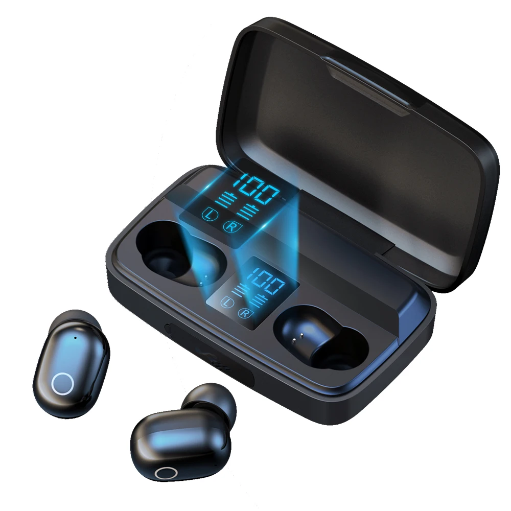 

TWS-наушники T10, Bluetooth 5,0, 2000 мА ч, зарядный бокс, 3D стерео, спортивные беспроводные наушники, светодиодный дисплей, сенсорное управление, мини-н...