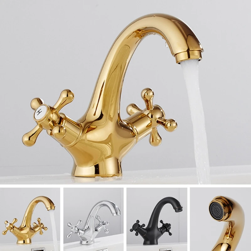 

Bathroom Faucet 2 Handle Bathroom Sink Faucet Centerset Lead-Free Modern Commercial Bathroom Faucets Double Handles