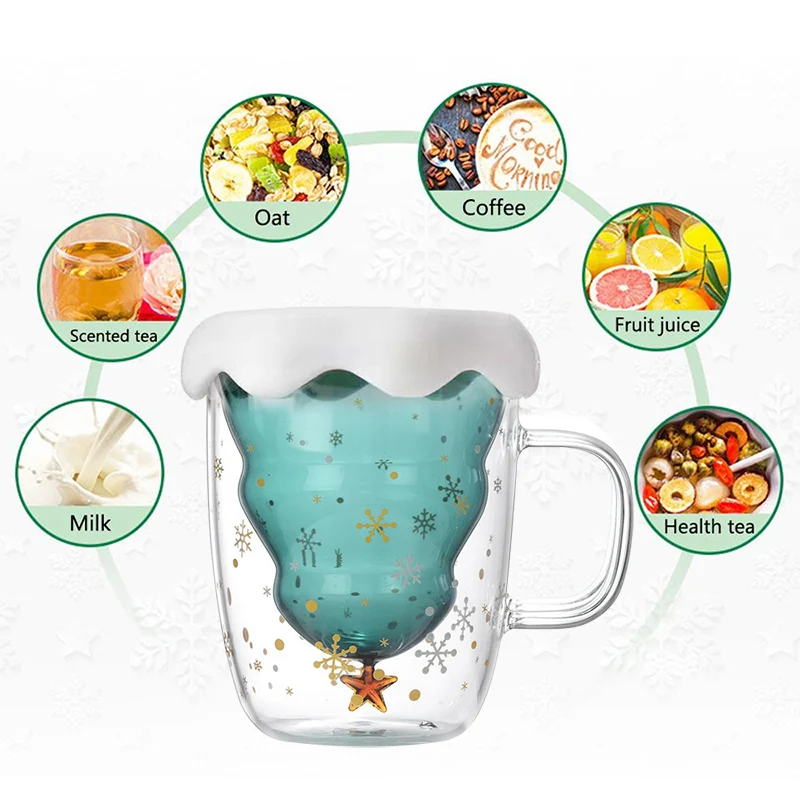 Стеклянный с двойными стенками Рождественская елка звезда термоустойчивая