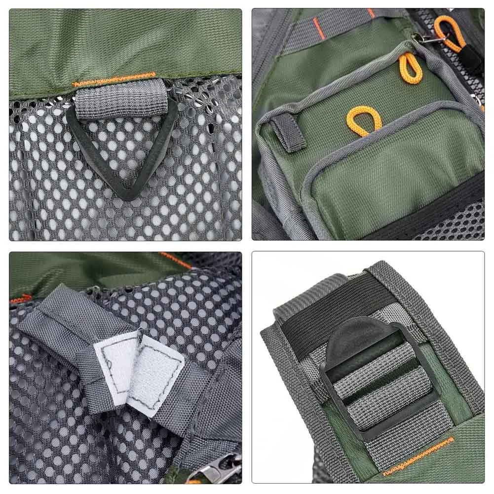 

Breathable Fishing Vest Outdoor Sports Swimming Adjustable Multi Pockets Fishing Vest Fisherman Gear Equipment