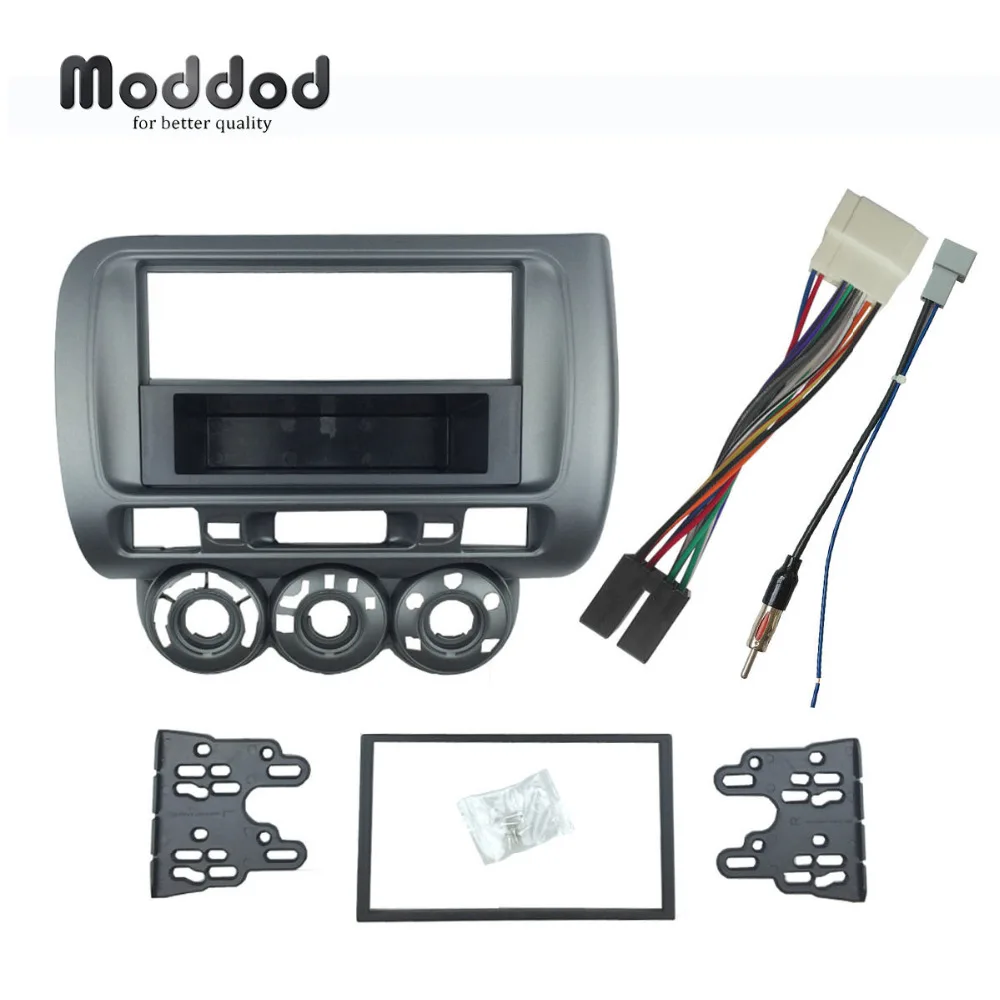 LHD One Din Fascia ДЛЯ Honda Jazz City ручной кондиционер DVD CD радио стереопанель комплект для