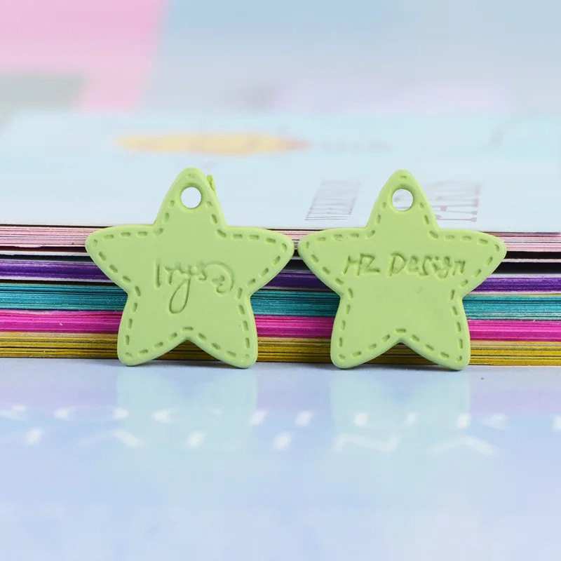 

50pcs Colorful Five-Pointed Star Hanging Decoration Handmade Necklace Earrings Pendant Accessories DIY Jewelry Making Material