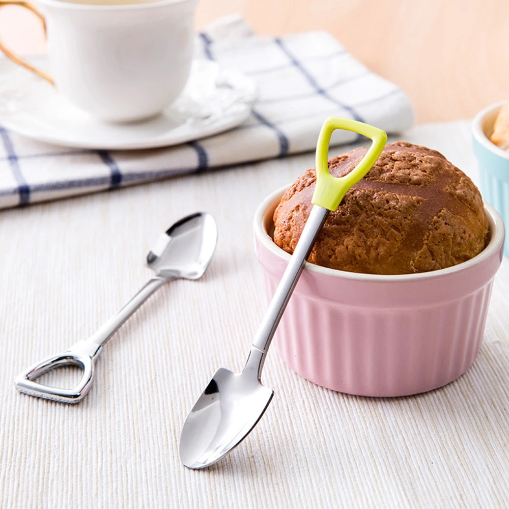 Shovel Stainless Steel Dessert Spoon Fork Set Tea Ice Cream Coffee Spoons new | Дом и сад