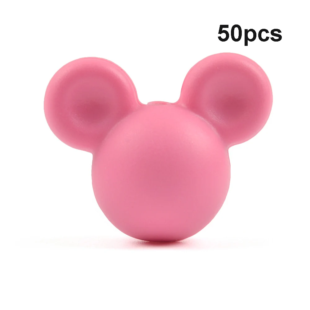 Sakura LOFCA 50 шт силиконовые бусины для прорезывания зубов Микки детские бусины для прорезывания зубов силиконовые бусины пищевого качества BPA бесплатно DIY Изготовление ожерелий с подвесками - Цвет: Sakura