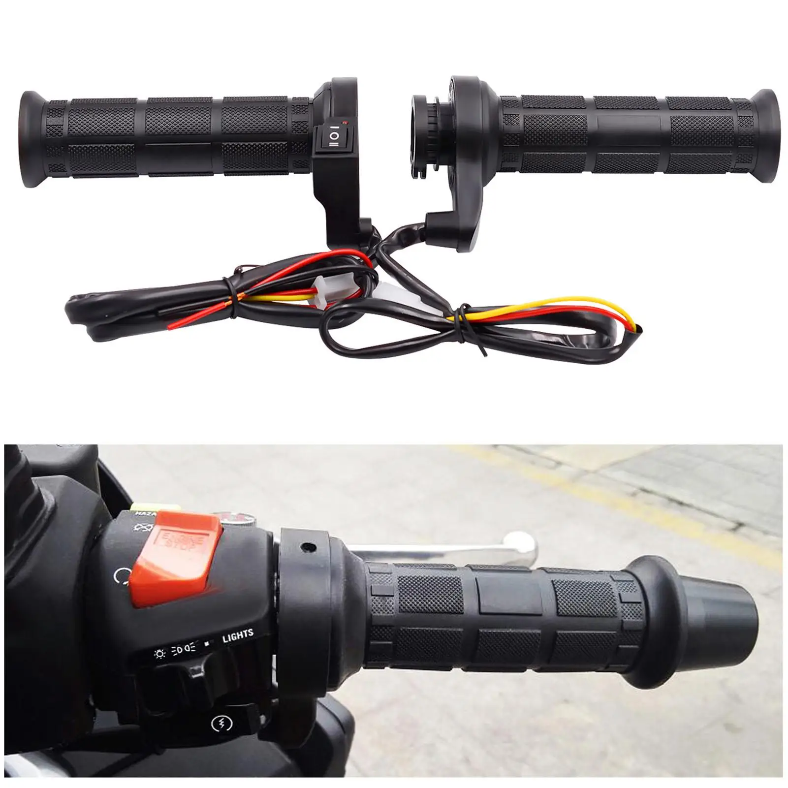 

1 Pair 12V 4 Levels of Temperature Adjustment Rubber Energy-saving Motorcycle Electric Heated Hand Warmer Motorcycle Accessories