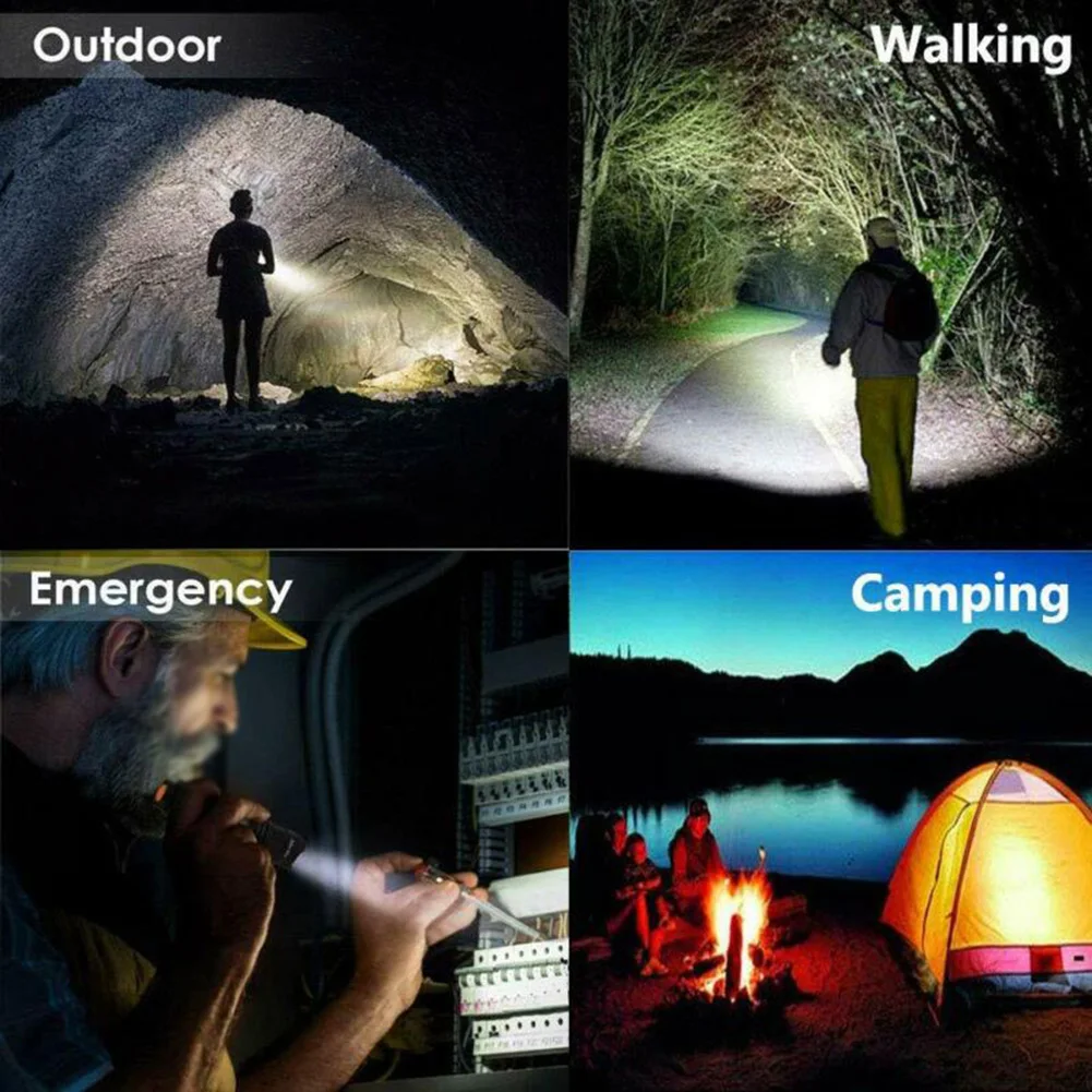 

Torch light Flashlight USB Rechargeable Zoomable Camping Magnetic Base