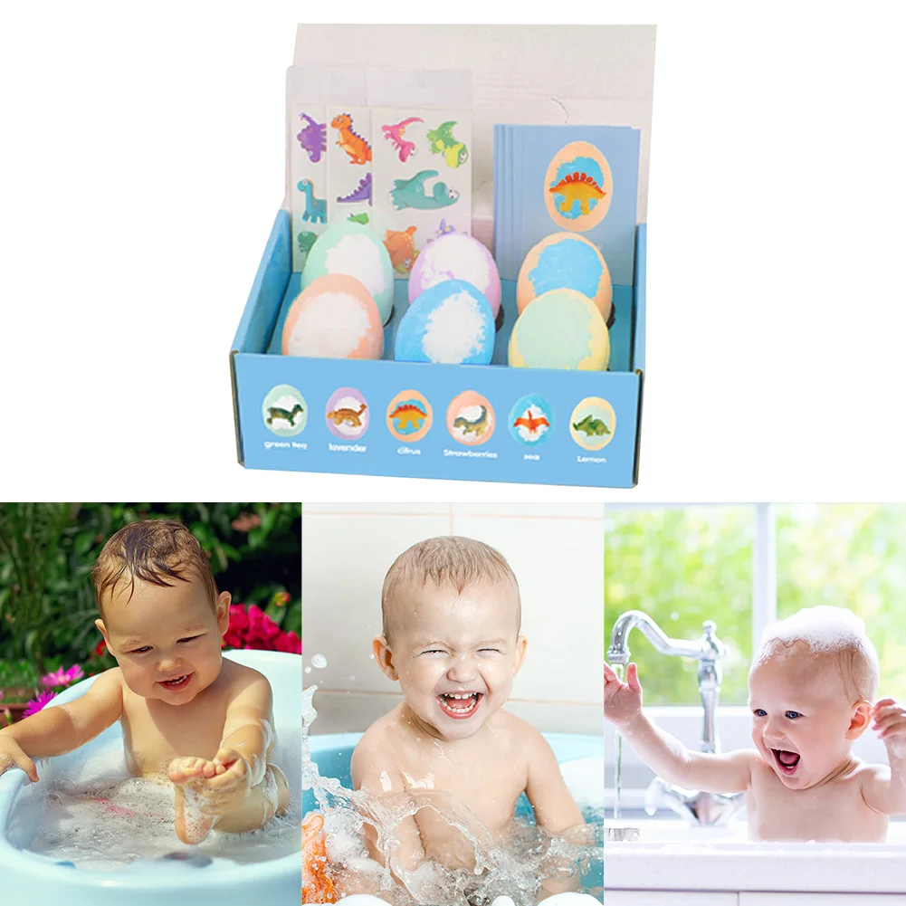 

6 Dinosaur Eggs Bath Bombs Essential Oil Bath Ball Bubble Ball Children's Bath Supplies