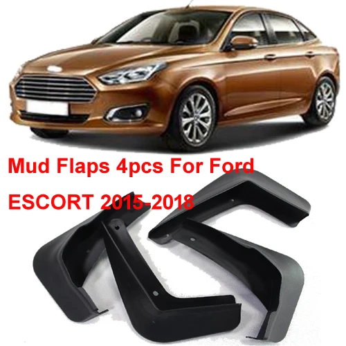 

Auto Front Rear Mud Flaps 4pcs For Ford ESCORT 2015-2017 2018 Mudguards special car fender Mud Flaps Mudflaps