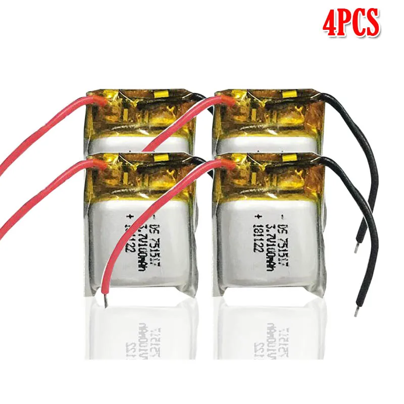4pcs 100mah 3,7 v 751517 литий-ионная аккумуляторная батарея для Cheerson CX-10 CX10 CX12 JJ820 V646 V676 JJ810 RC вертолет RC Квадрокоптер - Цвет: 4pcs