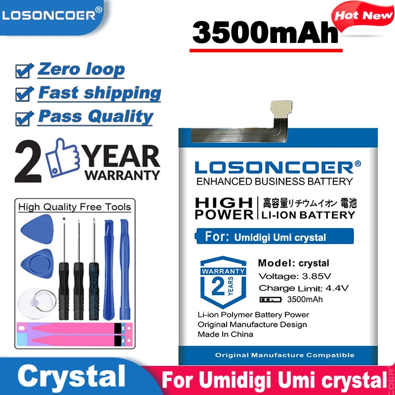 LOSONCOER 3500 мАч Высококачественная батарея для Umidigi Umi Кристальные Мобильный телефон