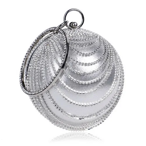 YM1158silver SEKUSA мяч; со стразами; с бахромой Для женщин вечерние металлический расшитая кристаллами сумочка-клатч вечерняя Свадебная вечерняя свадебная сумочка через плечо сумки из натуральной кожи на ремешке клатч - Цвет: YM1158silver
