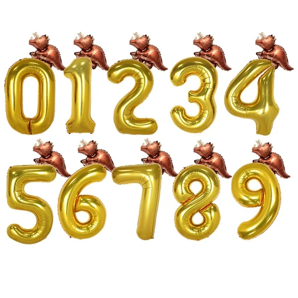 Gold D 1 компл. Динозавр фольга гелий мультфильм 40 дюймов количество шары День рождения украшение детские игрушки динозавр забавные подарки детский душ - Цвет: Gold D
