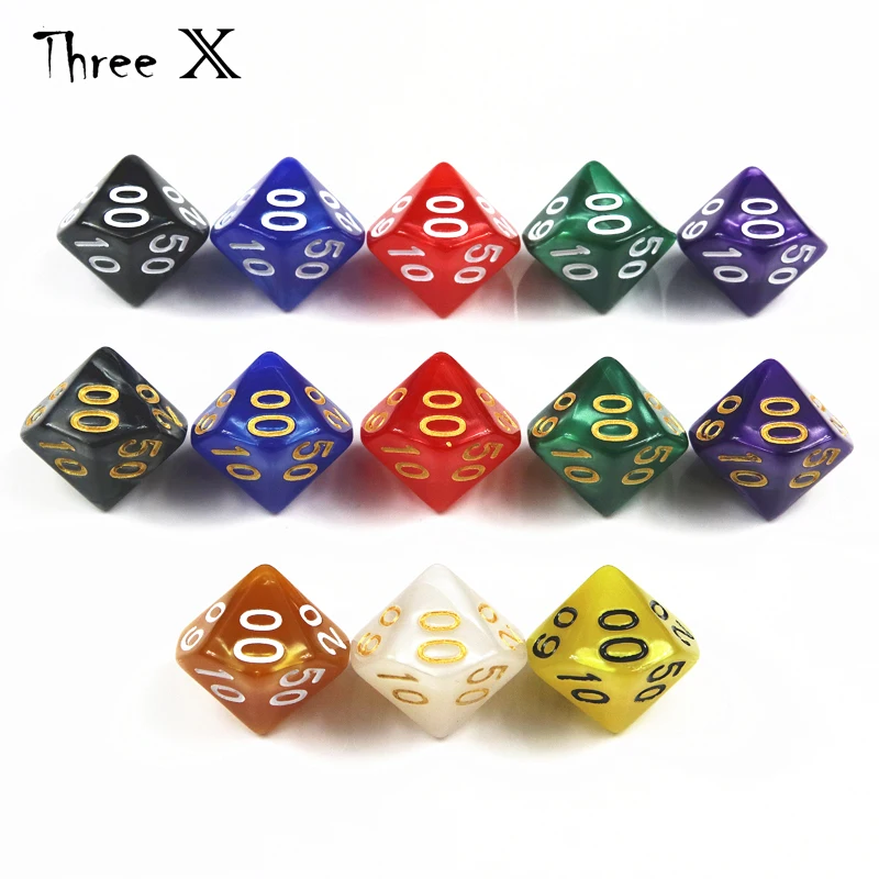 Высококачественные кости TRPG с перламутровым эффектом D10 %(00 90) для игр DND10 боковыми