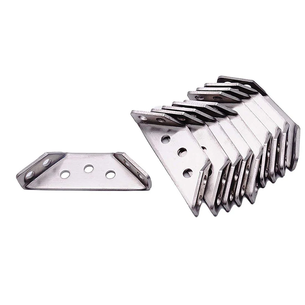 

5/10 Pieces Stainless Steel Angle Code Corner Braces Trapeziform Angle Shelf Brackets for Wood Chair Bookshelf Board Window