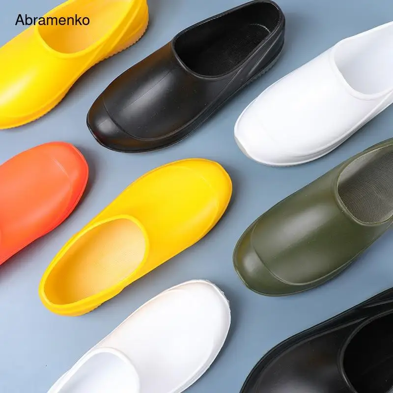 

Lover Design Waterproof Pvc Loafers Shoes Women Ankle Shoes Rain Boots Rubber Shoes 2021 Solid Color Fishing Boot For Women