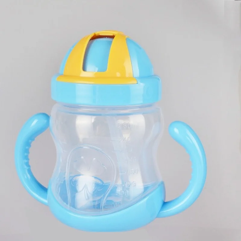Taza de bebidas de 280ml para ni&ntilde;os, vaso de pajita a escala con dibujos animados, Bola de botella de agua resistente a ca&iacute;das-3