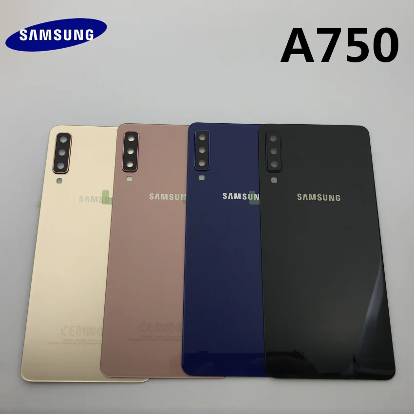 Новинка,, для samsung Galaxy A7 SM-A750, A750F, Задняя стеклянная крышка, задняя крышка, крышка батареи, дверь+ передняя стеклянная линза+ клей+ Инструменты