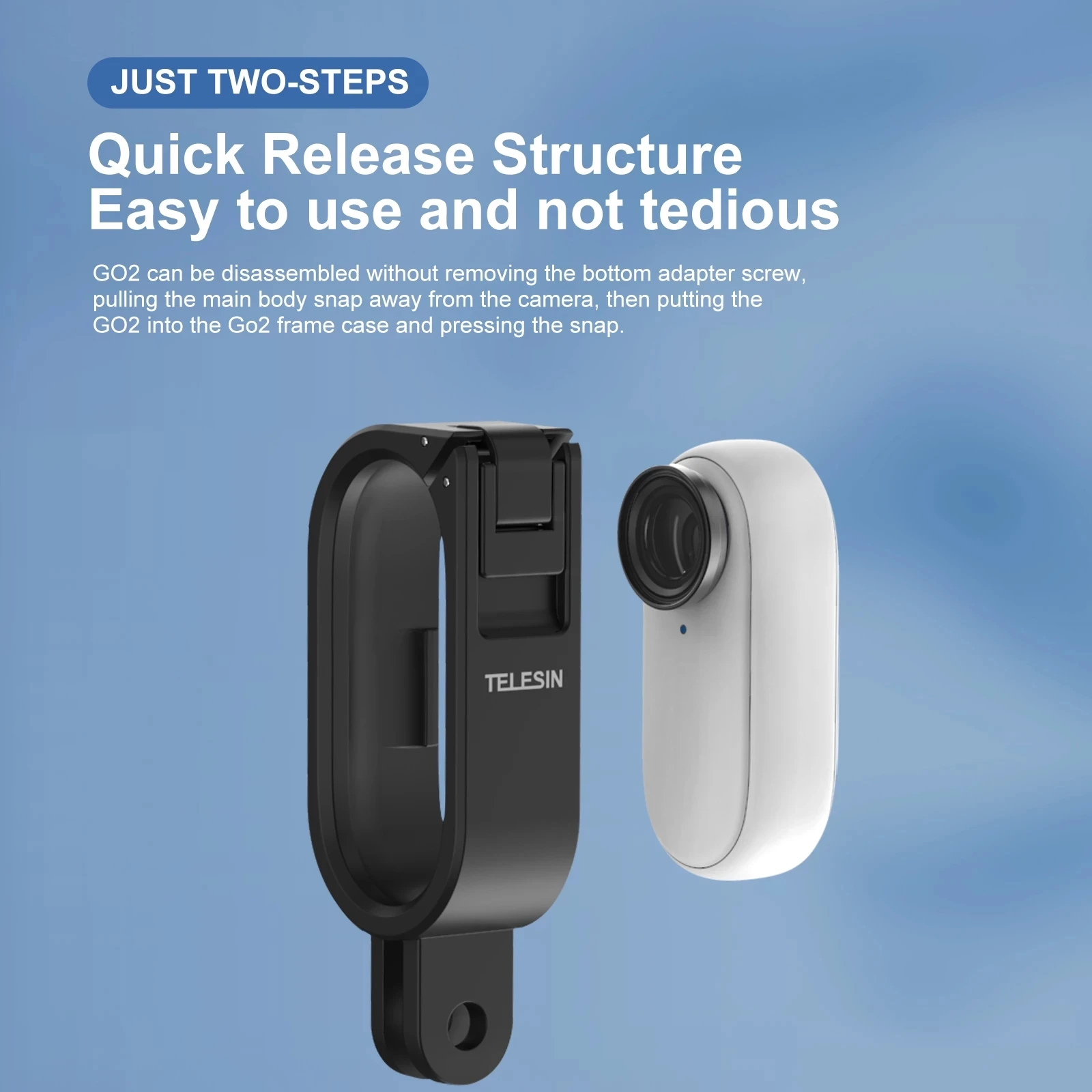 

Go 2 Protective Frame Mount Quick Release installlation 1/4 Screw Hole Adjustable Angle Bracket for Insta360 Go2 Accessories
