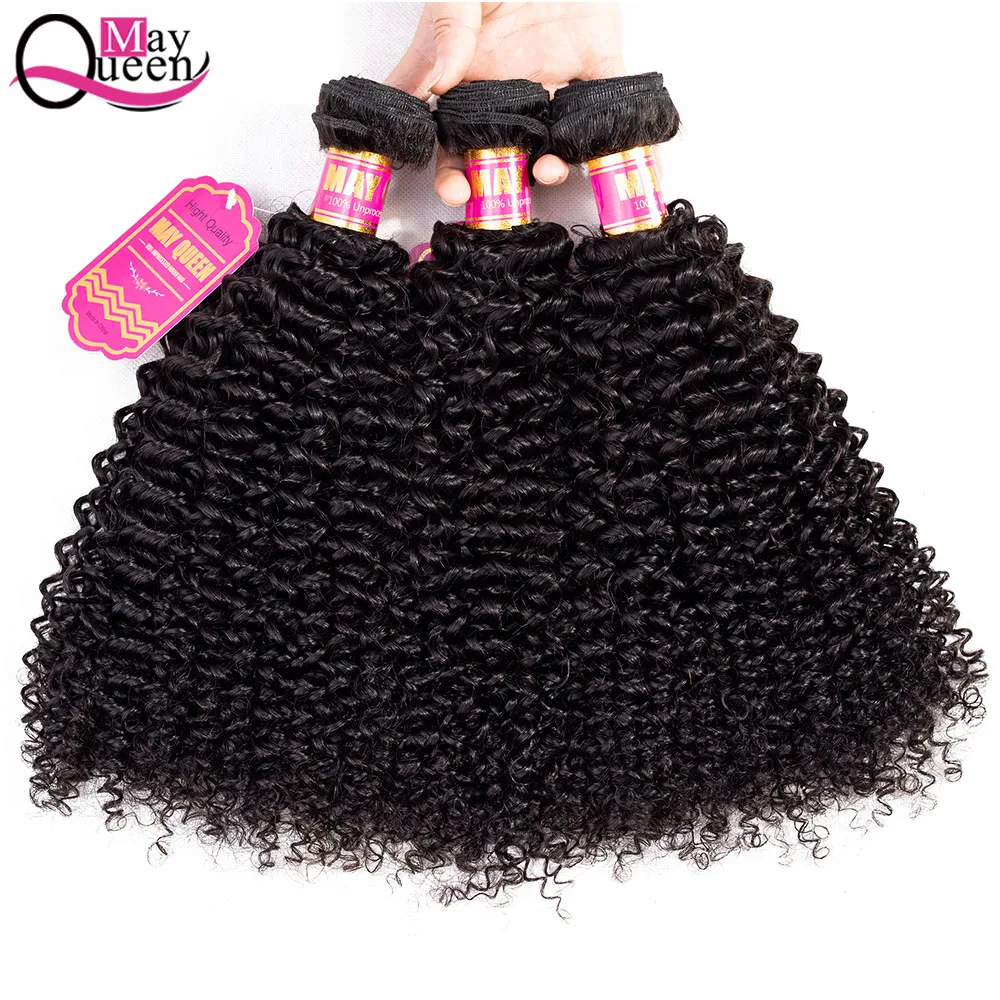 

Malaysian Kinky Curly Hair Extension 100% Remy Human Hair Weave Bundles Natural Color Hair Can Be Dyed Texture May Queen Hair