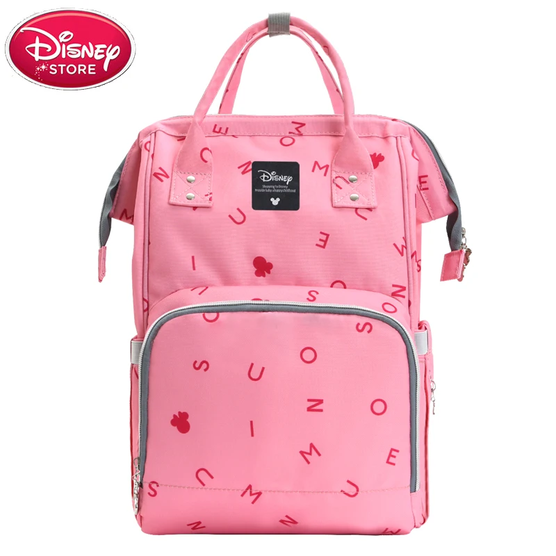 pink Сумки disney мягкий подгузник рюкзак Минни Микки Маус коврик для коляски емкость дорожная сумка для кормления для ухода за ребенком disney Сумка Для мамочки - Цвет: pink
