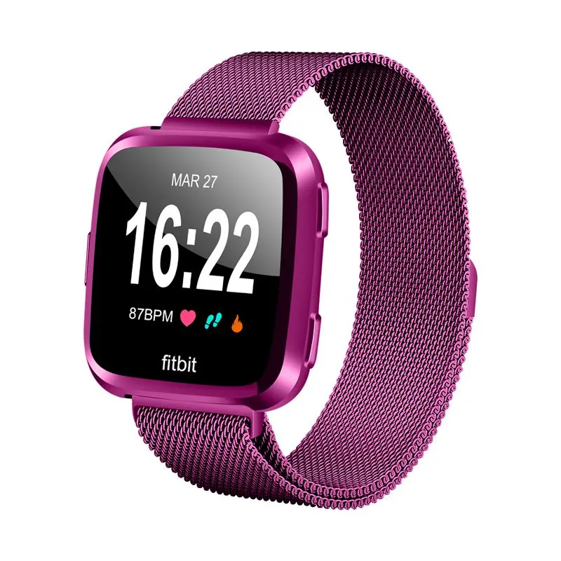 OULUCCI металлический браслет из нержавеющей стали для fitbit versa 2 ремешок на запястье сетка петля магнитный браслет аксессуары для fit bit Versa2