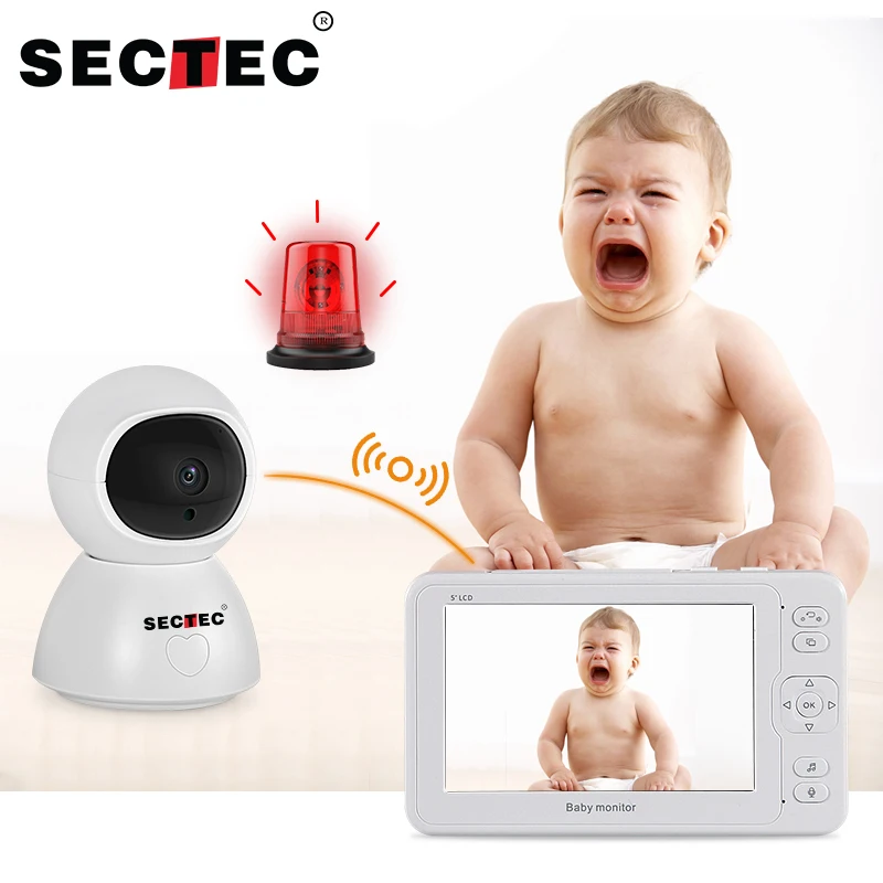

SECTEC 5 дюймов детский монитор 1 экран 2/3 1080P видео удаленное видеонаблюдение камера безопасности Детская Колыбельная Babysitter Cam