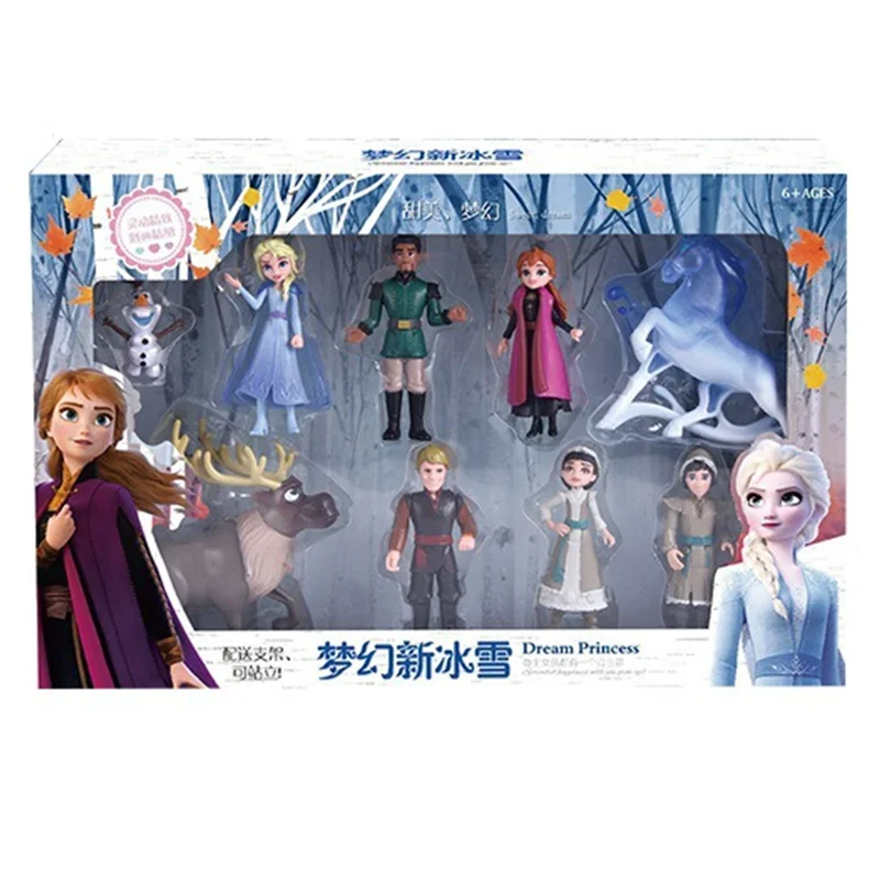 HOT Disney  Frozen 2 Snow Queen Elsa Anna PVC Action Figure Olaf Kristoff Sven Anime Dolls Figurines Kids Toy Children Gift
