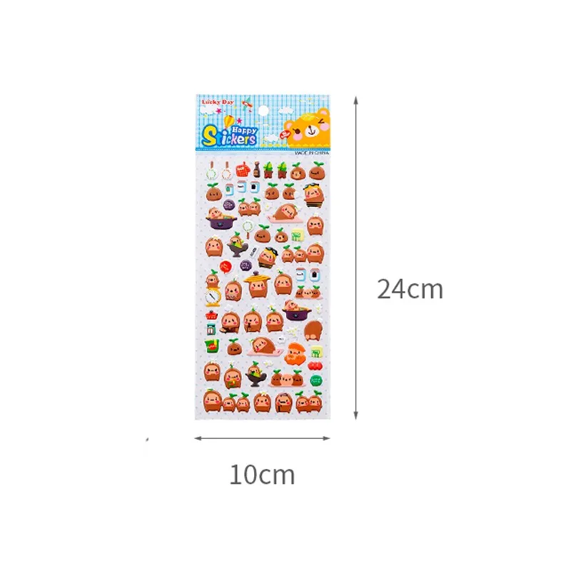 

30pack Cute Zoo Cartoon Stereo Kids Toy DIY Diary Decoration Sticker Reward Kindergarten Gift Stationery Bubble 3D Sticker