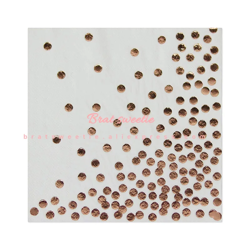 20 штук розовое золото Фольга точка Бумага салфетка для мальчика и девочки Пол