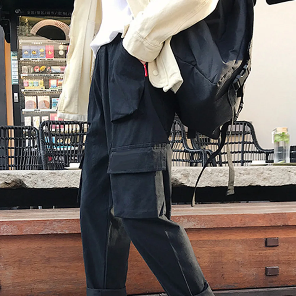Винтажные мужские одноцветные длинные спортивные брюки с карманами прямые