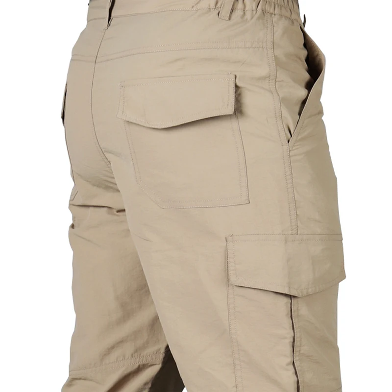 

2021 Brand Summer Men Casual Cargo Pants Thin Pockets Outdoor Quick Dry Breathable Waterproof Military Tactical Trousers