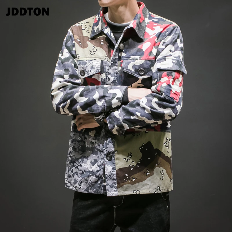 Мужская камуфляжная куртка JDDTON свободная винтажная бомбер в стиле хип хоп